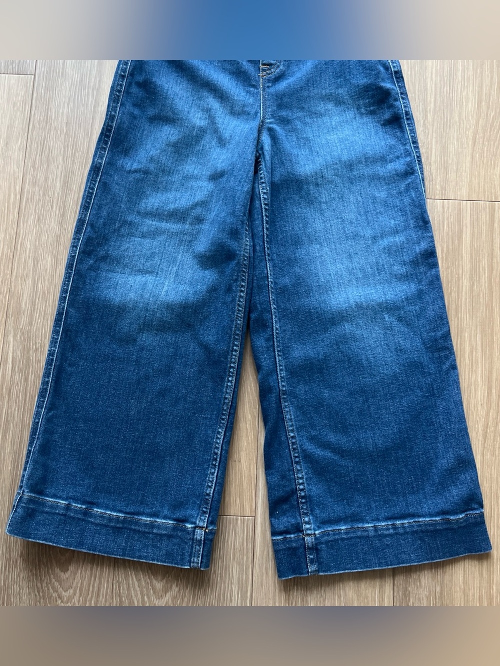 SPANX Dark Blue Wide-Leg Jeans Size Small Petite - Picture 2 of 5